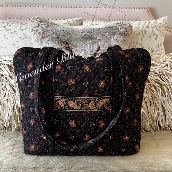 Vera Bradley Handbags - Vintage VERA BRADLEY Black Walnut 1999 Business Bag Tech Laptop Handled Case USA